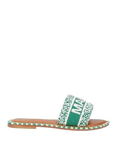 Emerald green Plain weave Sandals