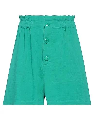 Emerald green Plain weave Shorts & Bermuda