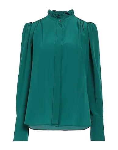Emerald green Satin Silk shirts & blouses