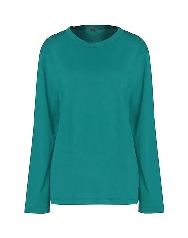 Emerald green T-shirt PRINTED ORGANIC COTTON L/SLEEVE T-SHIRT
