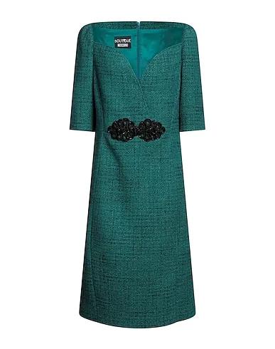 Emerald green Tweed Midi dress