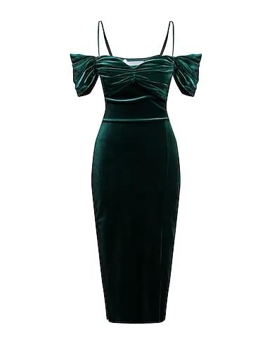 Emerald green Velvet Midi dress