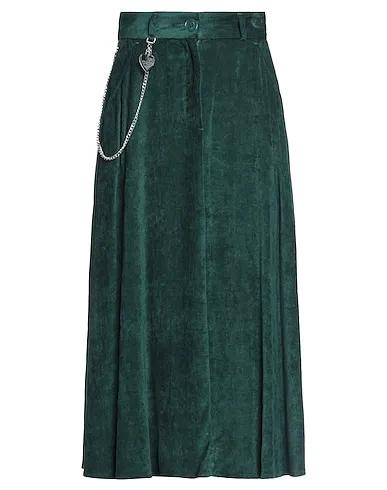 Emerald green Velvet Midi skirt