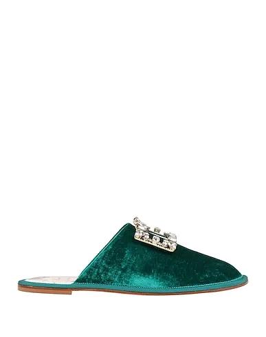 Emerald green Velvet Mules and clogs