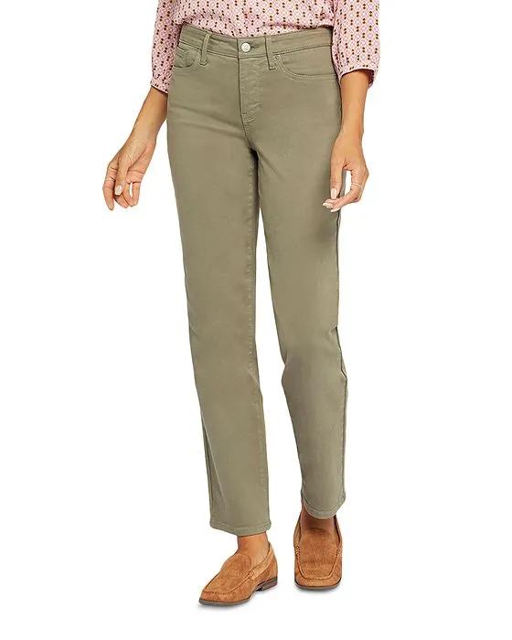 Emma High Rise Relaxed Slender Straight Jeans in Avocado
