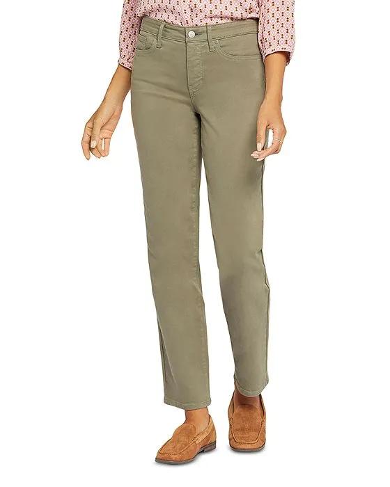 Emma High Rise Relaxed Slender Straight Jeans in Avocado