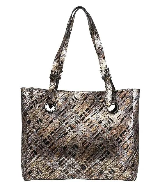 Erin Printed Leather Tote Computer Bag