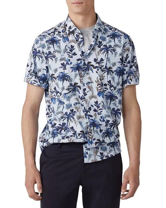 Ermedale Cotton Floral Print Regular Fit Button Down Shirt 