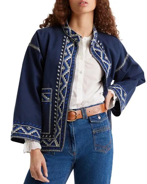 Esma Cotton Embroidery Border Jacket