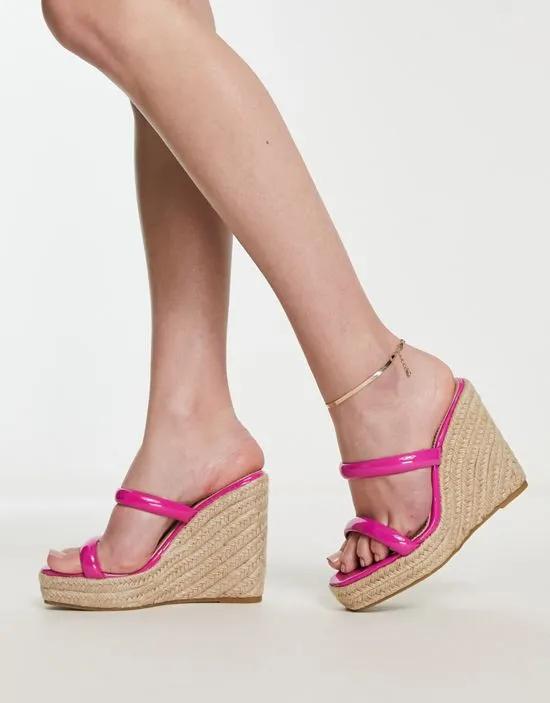espadrille wedge heeled sandals in pink