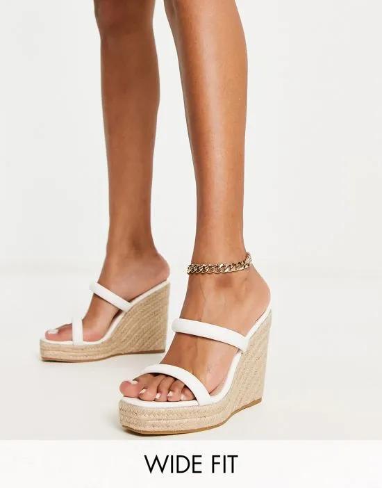 espadrille wedge heeled sandals in white
