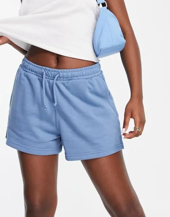 Essence cotton jersey shorts in blue