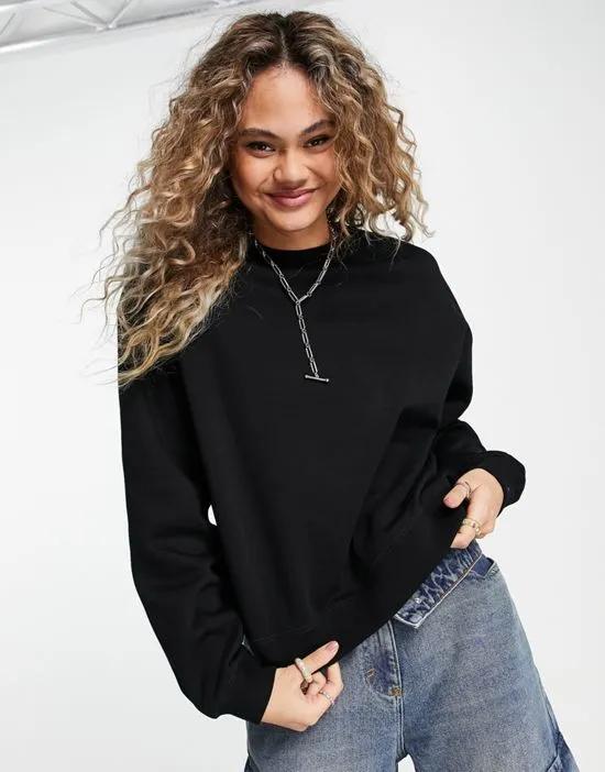 Essence cotton sweatshirt in black - BLACK