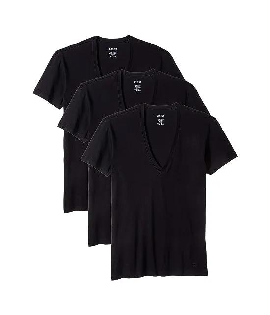 Essential 3-Pack Slim Fit Deep V-Neck T-Shirt