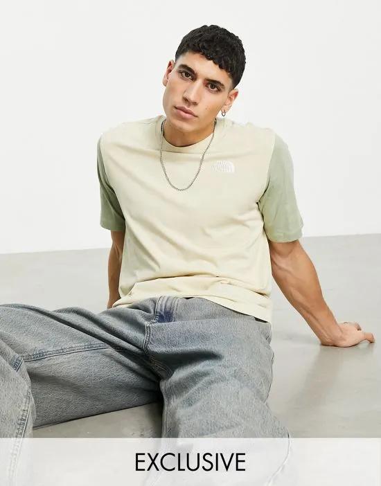Essential color block T-shirt in gray/brown - Exclusive to ASOS