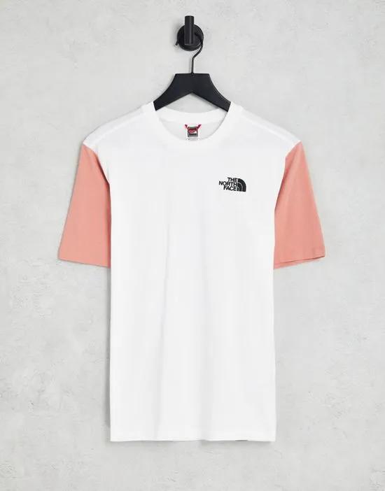 Essential Color block T-shirt in white/pink Exclusive to ASOS
