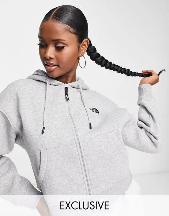 Essential full zip hoodie in gray Exclusive at ASOS