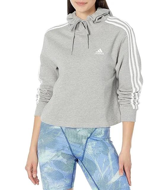 Essentials 3-Stripes French Terry Cropped Hoodie