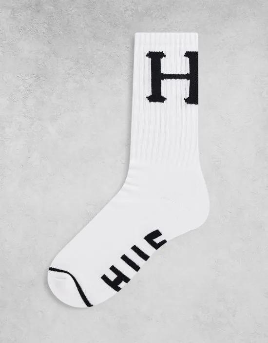 essentials classic H socks in white