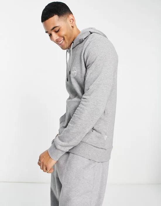Essentials hoodie with chest logo in heather gray