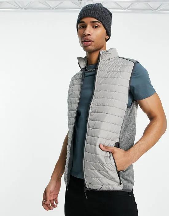 Essentials puffer vest in gray