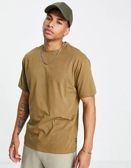 essentials relaxed fit t-shirt in brown