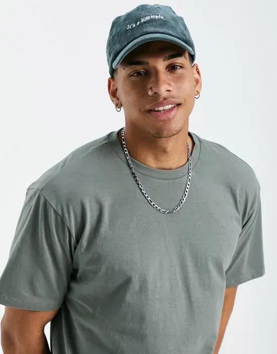 essentials relaxed fit t-shirt in dark gray