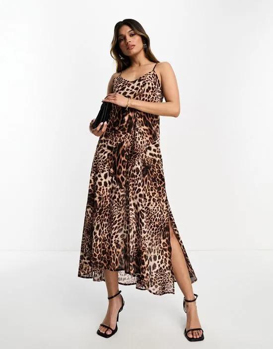 Essie Evita maxi dress in leopard