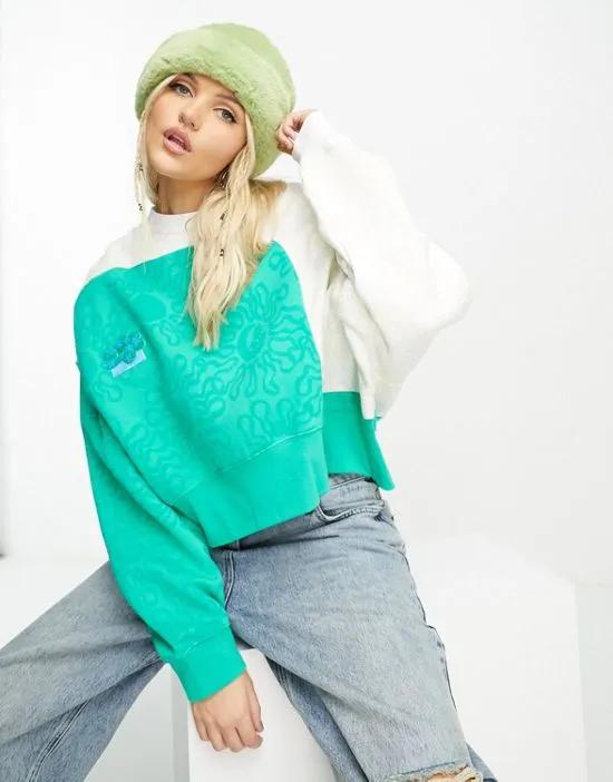 Euphoria Trend Fleece sweatshirt in roma green/white