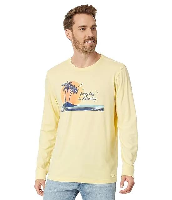 Every Day Is Saturday Retro Long Sleeve Crusher-Lite™ Tee