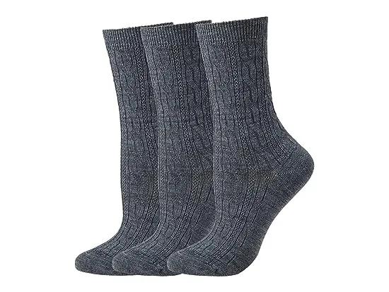 Everyday Cable Crew Socks 3-Pack