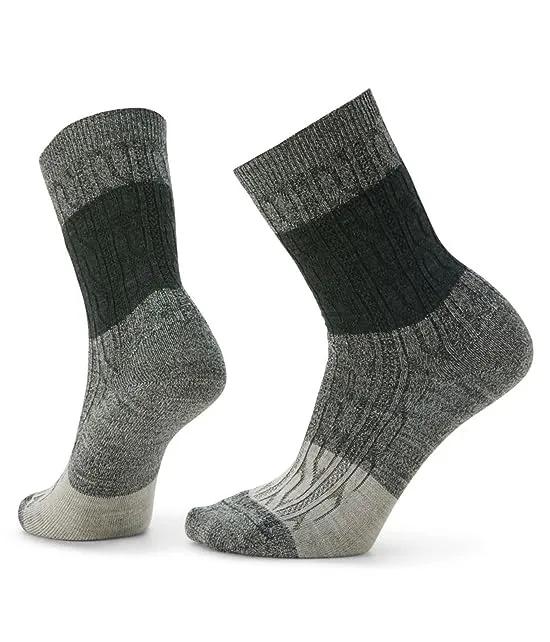 Everyday Color-Block Cable Crew Socks
