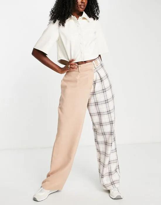 everyday slouch boy pants colorblock and check