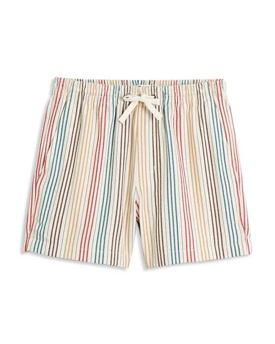 Everywhere Cotton Rainbow Stripe Regular Fit Drawstring Shorts  