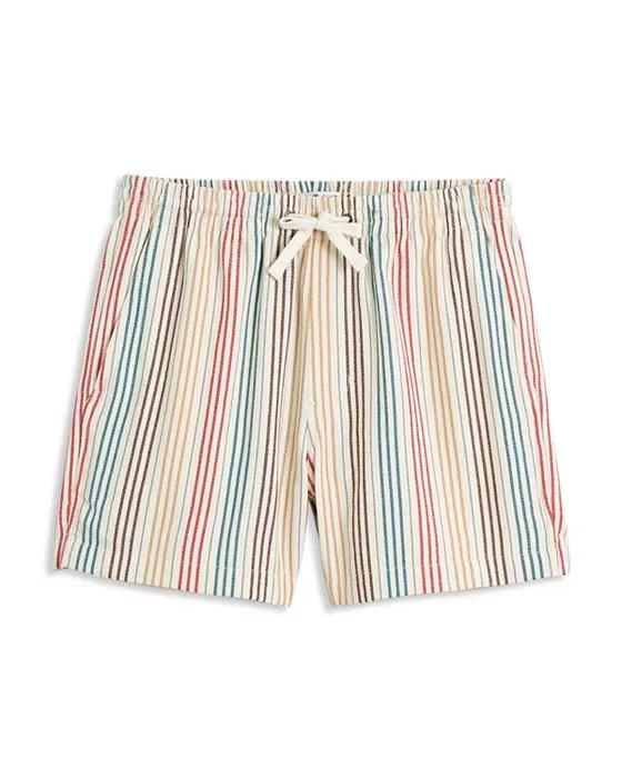 Everywhere Cotton Rainbow Stripe Regular Fit Drawstring Shorts
