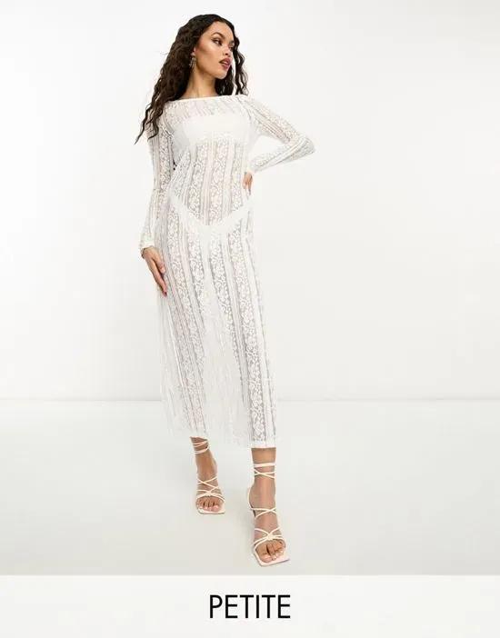 exclusive Bride To Be lace maxi dress in white
