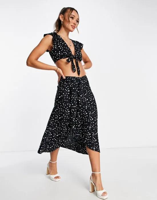 exclusive midi skirt in polka dot - part of a set