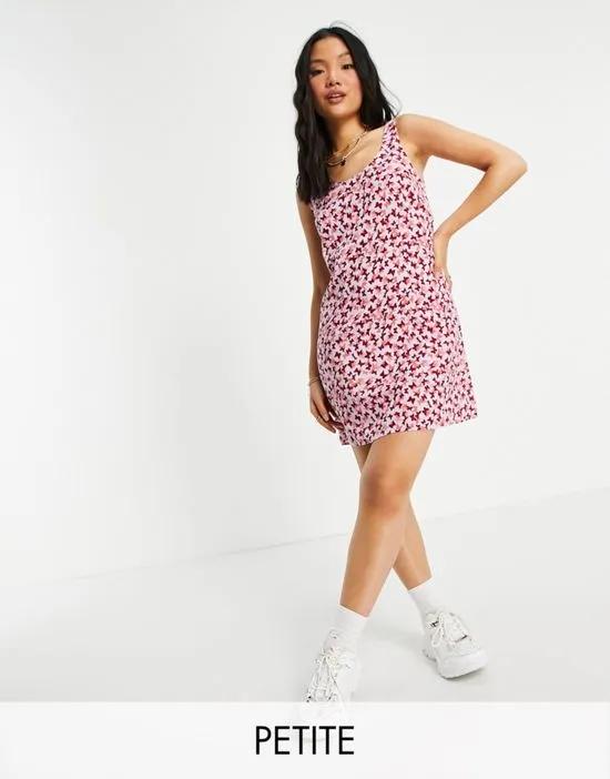 Exclusive mini shift dress in pink butterfly print