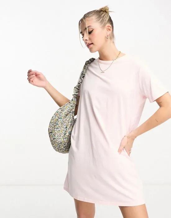 exclusive mini t-shirt dress in pale pink