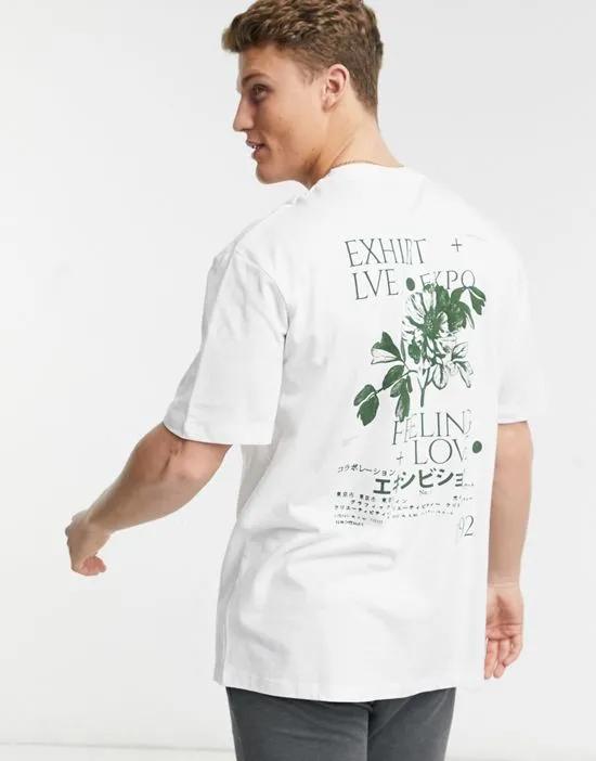 exhibit front and back print T-shirt in white