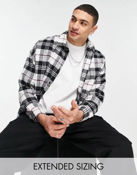 extreme oversized check shirt in brushed flannel