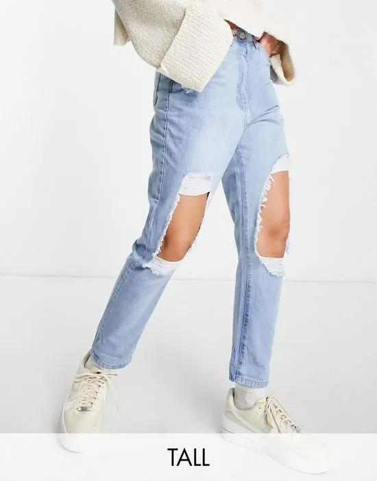 extreme rip jeans in light blue