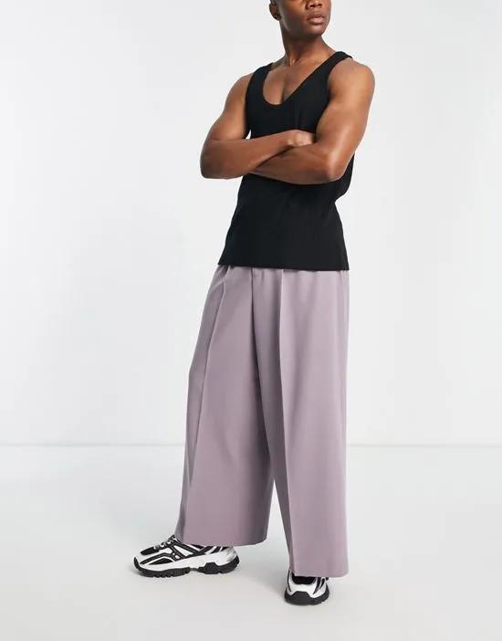 extreme wide leg dressy pants in mauve