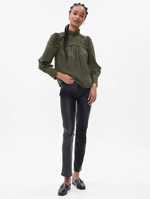 Eyelet Mockneck Shirt