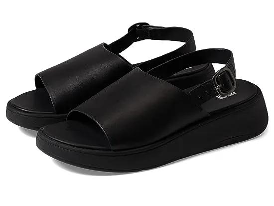 F-Mode Leather Flatform Back-Strap Sandals