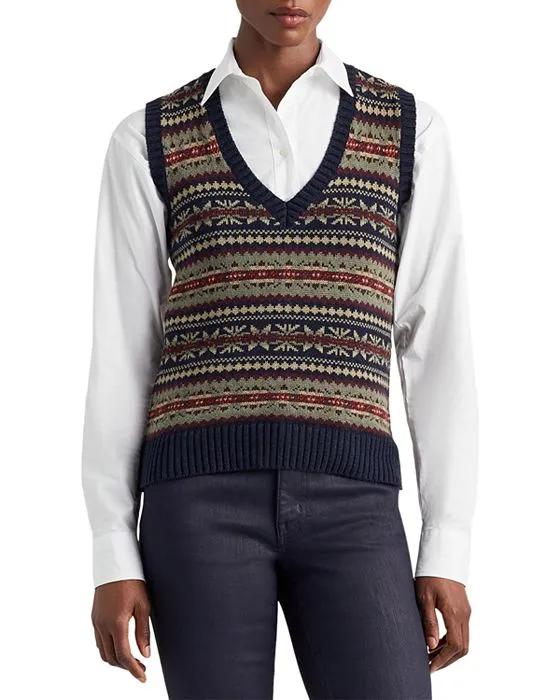 Fair Isle Sleeveless Sweater 