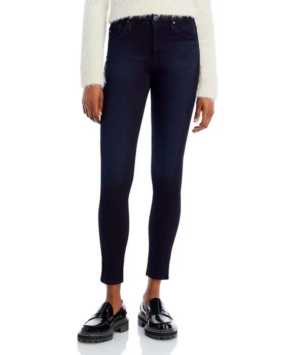 Farrah High Rise Ankle Skinny Jeans in Blue Above