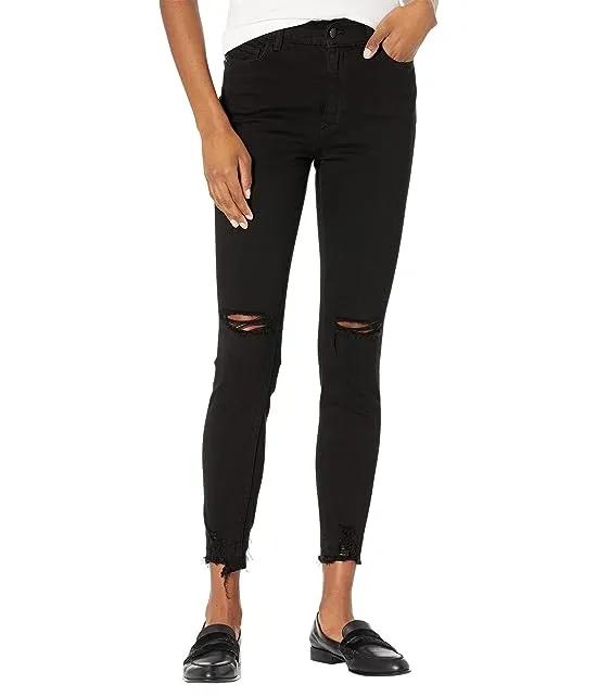 Farrow Skinny High-Rise Ankle in Black Tide Distressed Performance