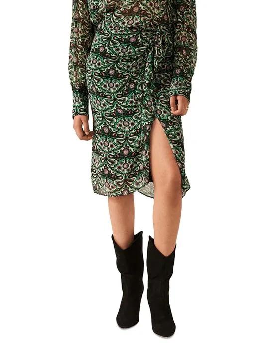 Faustine Printed Ruffled Midi Skirt  