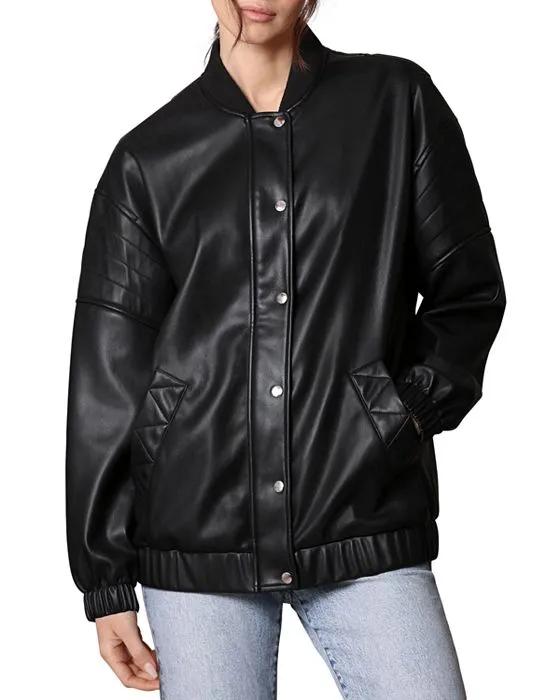 Faux Ever Leather Relaxed Bomber Jacket